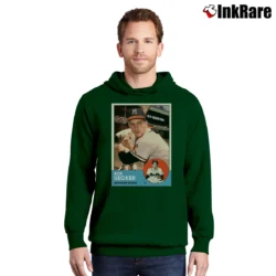 Men’s Bob Uecker Milwaukee Braves Trading Card Pullover Hoodie in forest green | Cozy, Durable, Modern Fit
