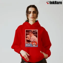 Women’s Bob Uecker Milwaukee Braves Trading Card Cozy Hoodie in red | Warm, Structured, Stylish