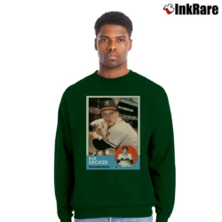 Men’s Bob Uecker Milwaukee Braves Trading Card Crewneck Sweatshirt in forest green | Cozy Fabric, Clean Style
