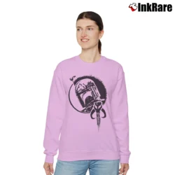 Women’s Boba Fett Bounty Hunter Mandalorian Star Wars Relaxed Sweatshirt in light pink | Soft, Laid-Back Vibe