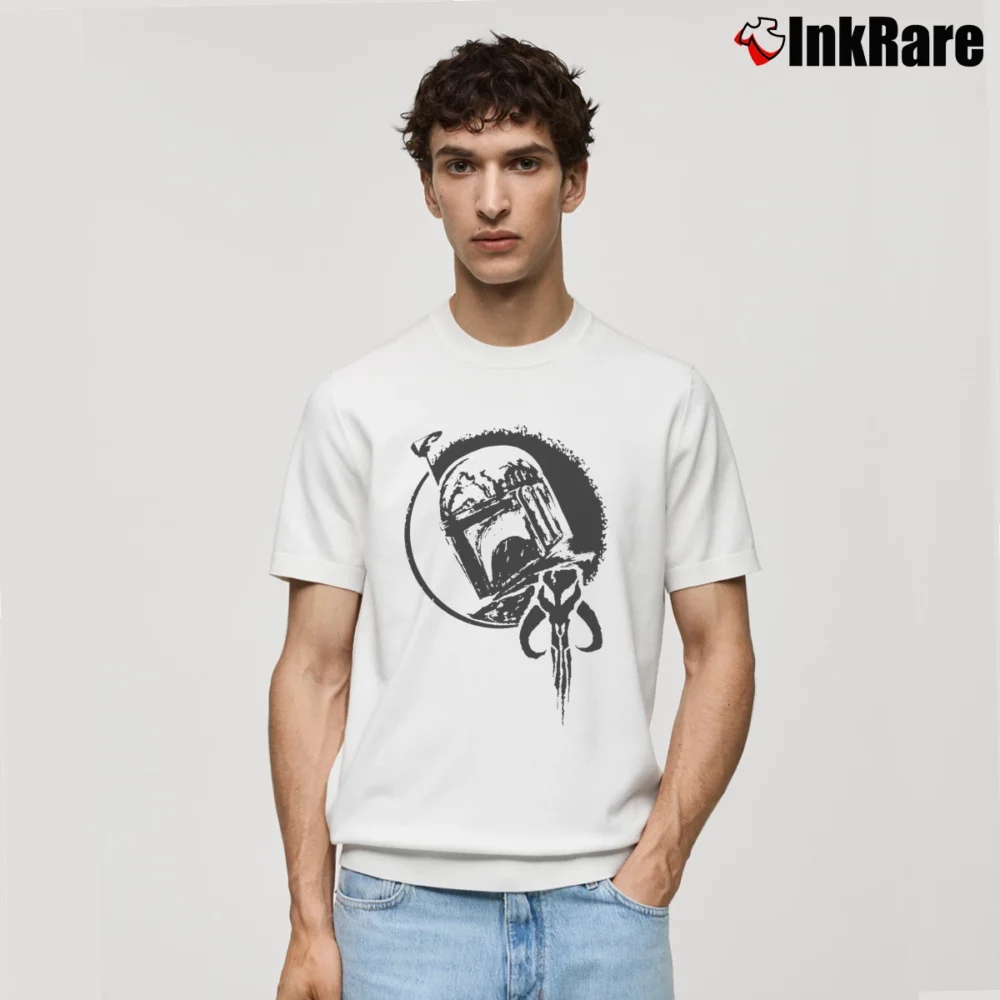 Men’s Boba Fett Bounty Hunter Mandalorian Star Wars Classic T-Shirt in white | Soft, Breathable Everyday Wear