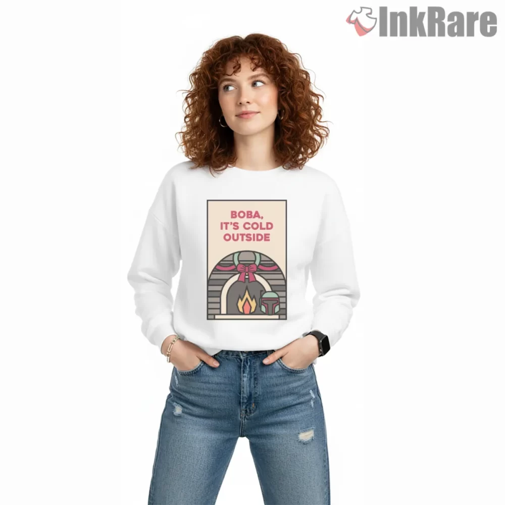 Boba Fett Cozy Winter Humor Shirt on graphic shirt for women graphic tee