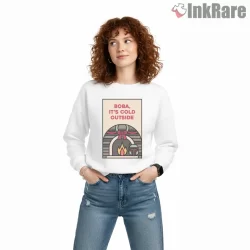 Boba Fett Cozy Winter Humor Shirt on graphic shirt for women graphic tee