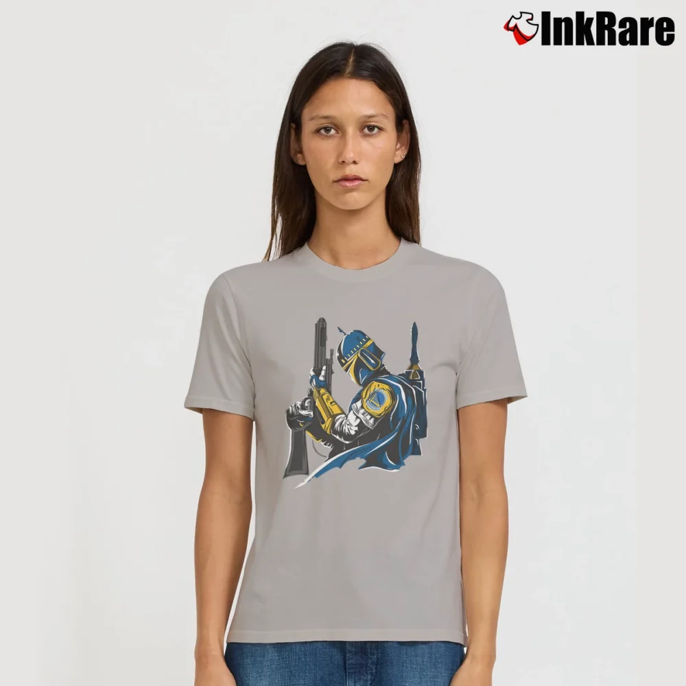 Women’s Boba Fett Golden State Warriors Star Wars Signature T-Shirt in sport grey | Soft, Flattering Fit