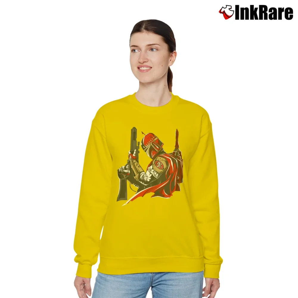 Women’s Boba Fett San Francisco 49ers Star Wars Football Relaxed Sweatshirt in yellow | Soft, Laid-Back Vibe