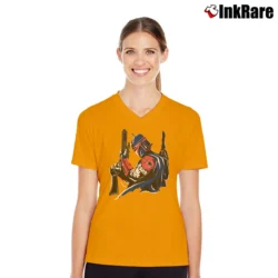Women’s Boba Fett Star Wars New England Patriots V-Neck Tee in orange | Chic Neckline, Soft Texture