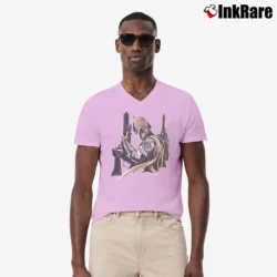 Men’s Boba Fett Star Wars New Orleans Saints Football V-Neck Tee in light pink | Sharp, Breathable, Everyday Staple