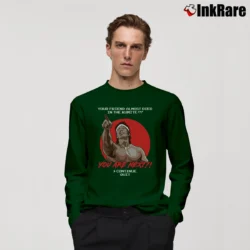 Men’s Bolo Yeung You Are Next Long-Sleeve Shirt in forest green | Sleek, Lightweight, Year-Round Wear