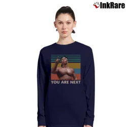 Women’s Bolo Yeung You Are Next Movie Quote Long-Sleeve Top in navy | Sleek, Versatile, All-Season