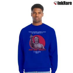 Men’s Bolo Yeung You Are Next Crewneck Sweatshirt in royal blue | Cozy Fabric, Clean Style