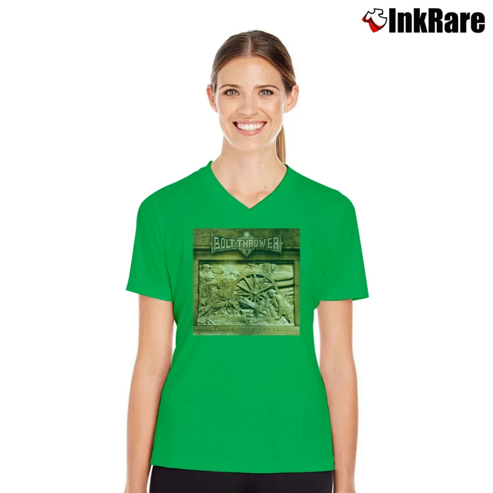 Women’s Bolt Thrower Those Once Loyal V-Neck Tee in irish green | Chic Neckline, Soft Texture