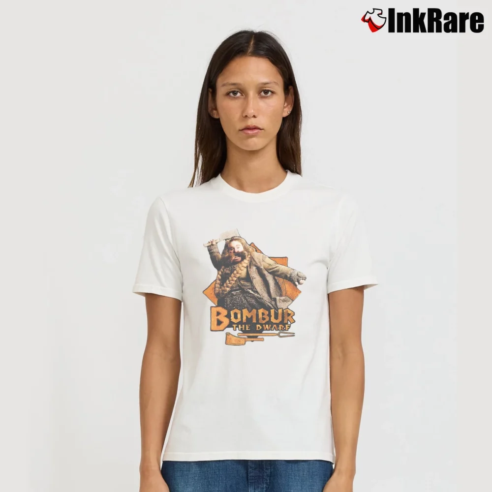 Women’s Bombur The Dwarf Hobbit Journey Signature T-Shirt in white | Soft, Flattering Fit