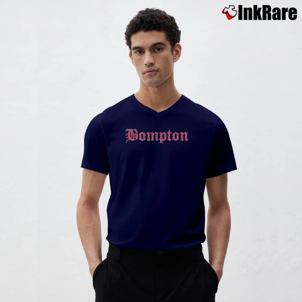 Men’s Bompton YG V-Neck Tee in navy | Sharp, Breathable, Everyday Staple