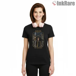 Bon Jovi Art Deco King Crown Guitar Icon Shirt on black short sleeve shirt for women graphic tee