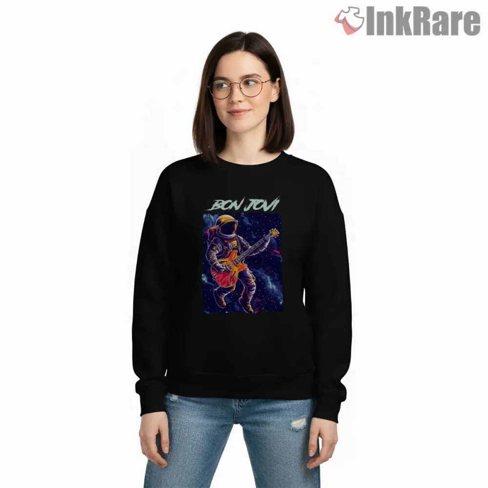 Bon Jovi Space Astronaut Guitar Cosmic Rock Shirt on graphic shirt for women graphic tee