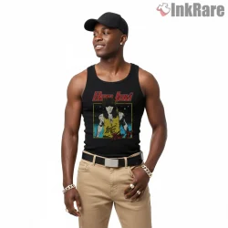 Bon Jovi Tour 87 Vintage Album Style Portrait Shirt on black tank top for men graphic tee