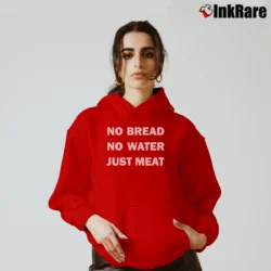 Women’s Booker T Huffman No Bread No Water Just Meat Cozy Hoodie in red | Warm, Structured, Stylish