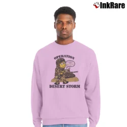 Men’s Bootleg Bart Simpsons Desert Storm Crewneck Sweatshirt in light pink | Cozy Fabric, Clean Style