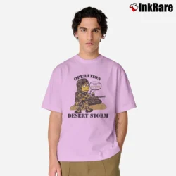 Men’s Bootleg Bart Simpsons Desert Storm Classic T-Shirt in light pink | Soft, Breathable Everyday Wear