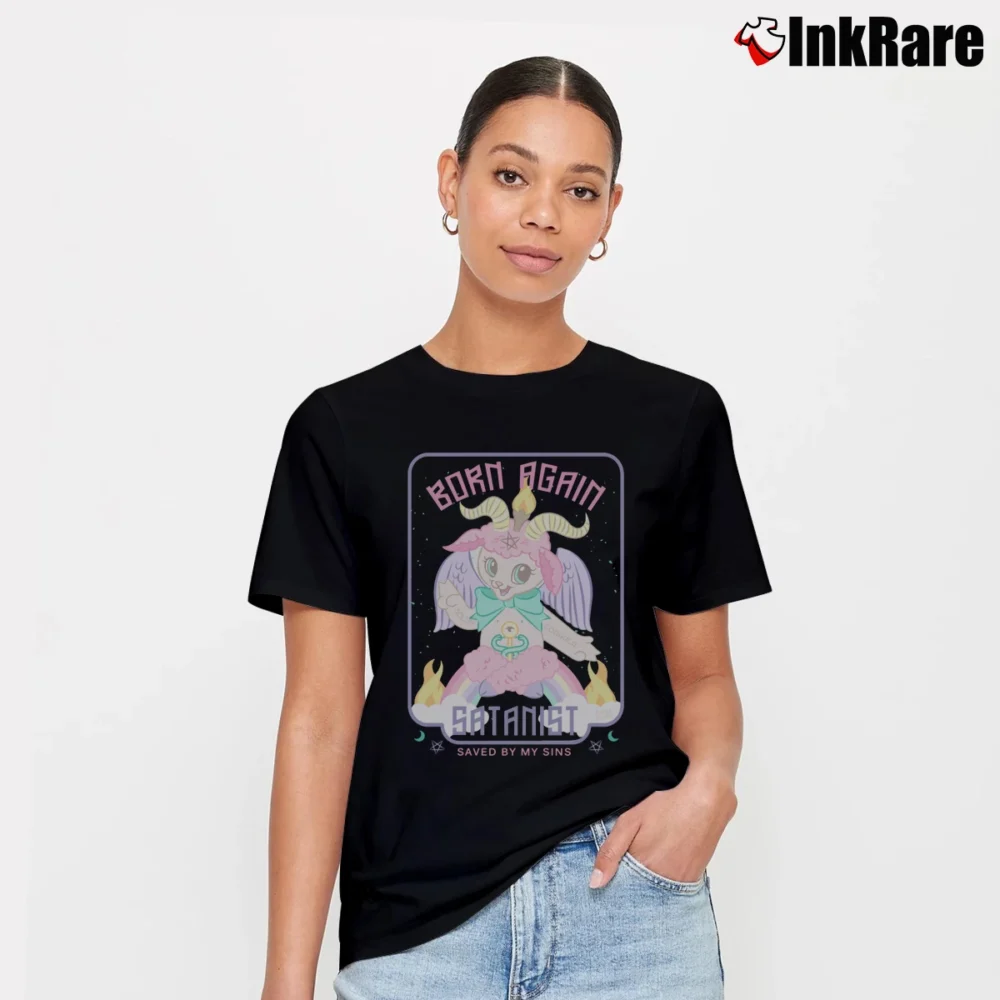 Women’s Born Again Satanist Signature T-Shirt in black | Soft, Flattering Fit