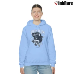 Women’s Born Scum Clothing Co. Statement Cozy Hoodie in light blue | Warm, Structured, Stylish