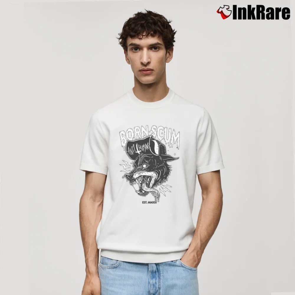 Men’s Born Scum Clothing Co. Statement Classic T-Shirt in white | Soft, Breathable Everyday Wear
