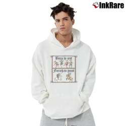 Men’s Born to jest forced to joust funny medieval Pullover Hoodie in white | Cozy, Durable, Modern Fit