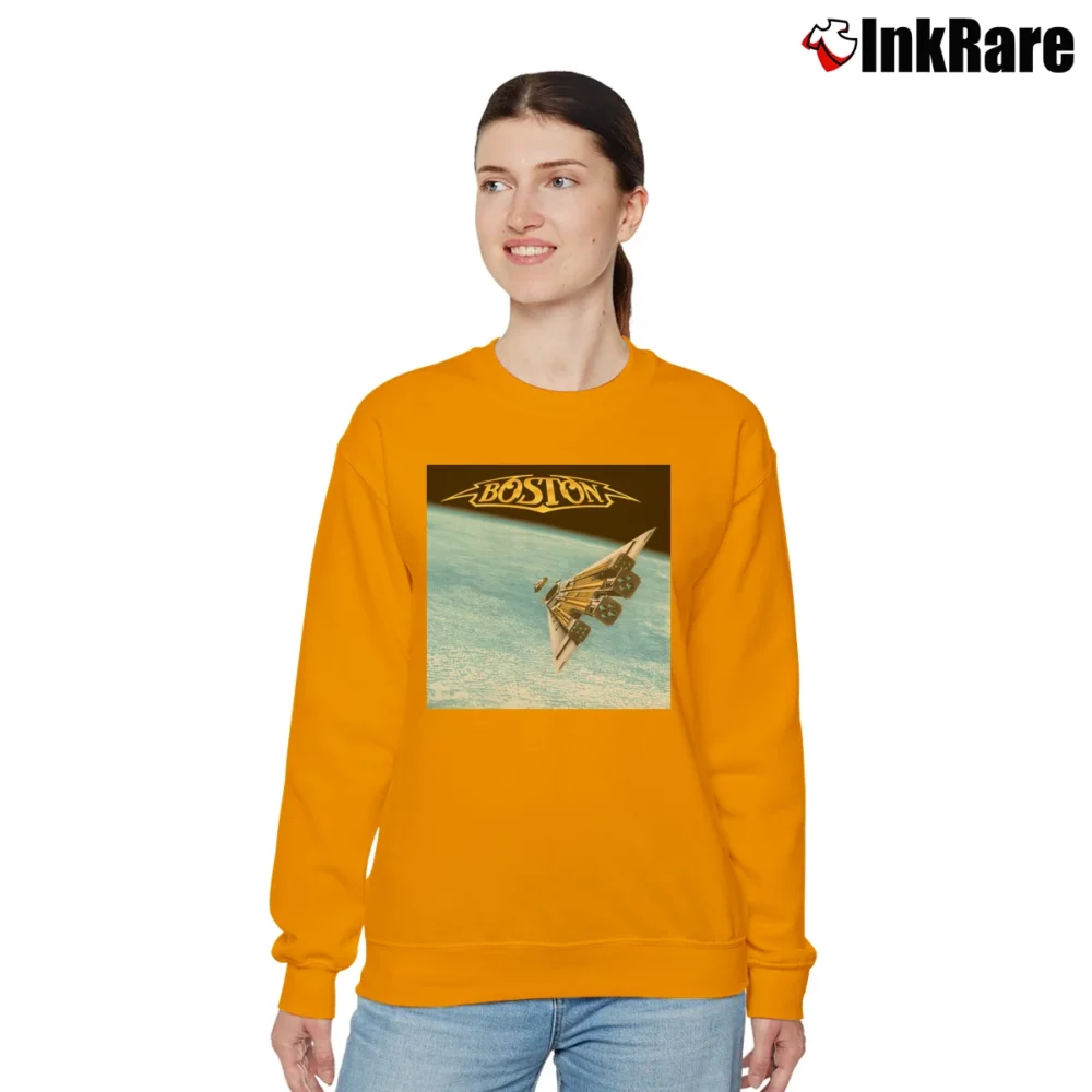Women’s Boston Band Third Stage Album Relaxed Sweatshirt in orange | Soft, Laid-Back Vibe