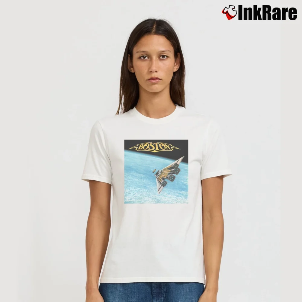 Women’s Boston Band Third Stage Album Signature T-Shirt in white | Soft, Flattering Fit