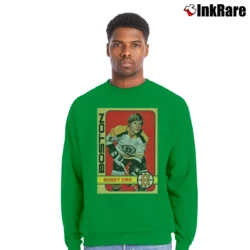 Men’s Boston bobby orr for classic hockey fans Crewneck Sweatshirt in irish green | Cozy Fabric, Clean Style