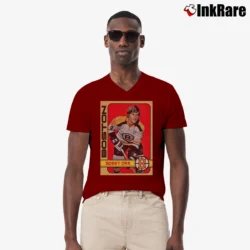 Men’s Boston bobby orr for classic hockey fans V-Neck Tee in maroon | Sharp, Breathable, Everyday Staple