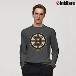 Men’s Boston Bruins Bigger Logo Long-Sleeve Shirt in charcoal | Sleek, Lightweight, Year-Round Wear