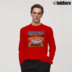 Men’s Boston Dont Look Back Album Long-Sleeve Shirt in red | Sleek, Lightweight, Year-Round Wear
