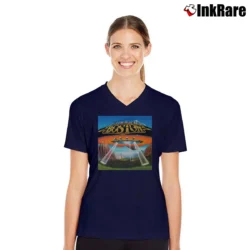 Women’s Boston Dont Look Back Album V-Neck Tee in navy | Chic Neckline, Soft Texture