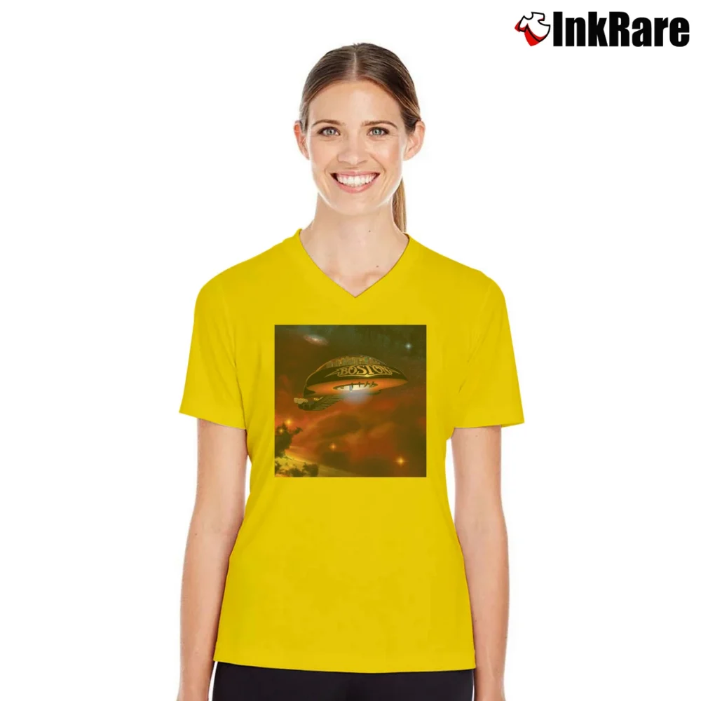 Women’s Boston Life Love Hope V-Neck Tee in yellow | Chic Neckline, Soft Texture