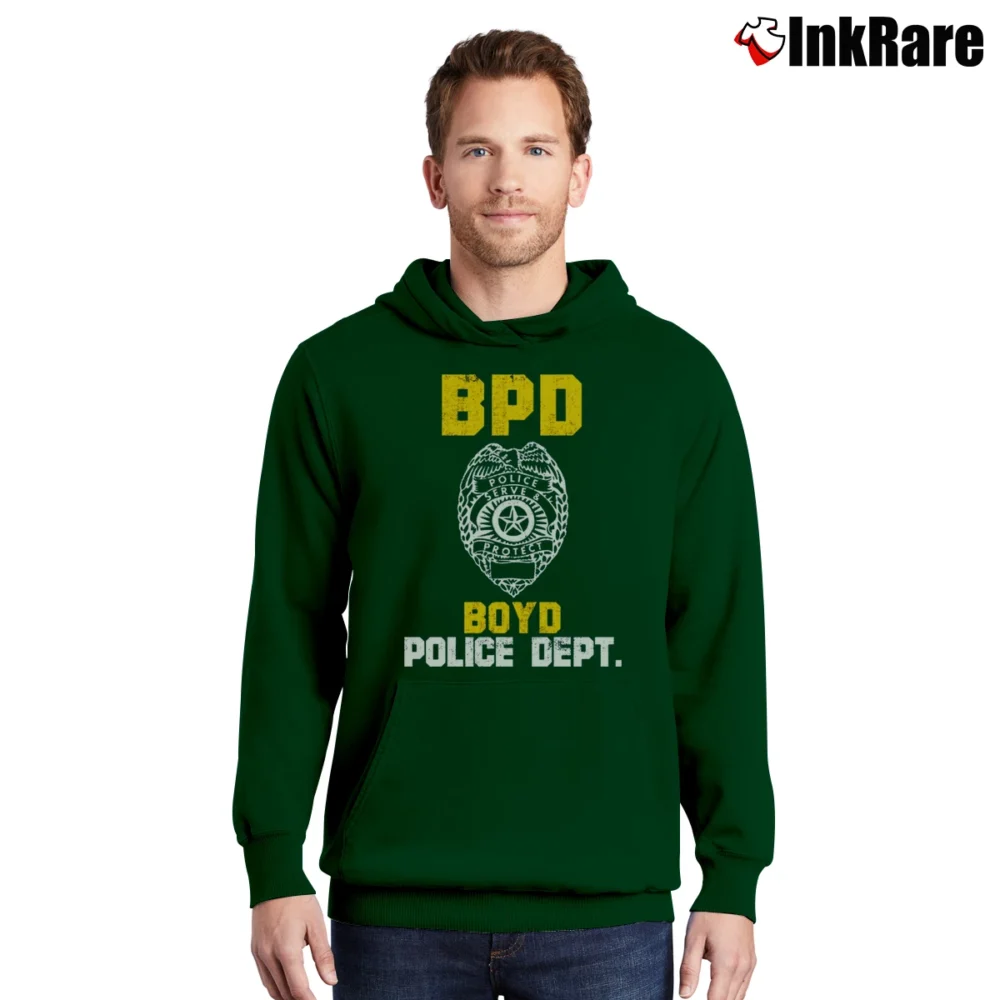 Men’s Boston Police Department Inspired Pullover Hoodie in forest green | Cozy, Durable, Modern Fit
