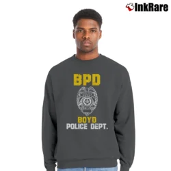Men’s Boston Police Department Inspired Crewneck Sweatshirt in charcoal | Cozy Fabric, Clean Style