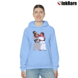 Women’s Boston Red Sox Jason Varitek Alex Rodriguez Brawl Cozy Hoodie in light blue | Warm, Structured, Stylish