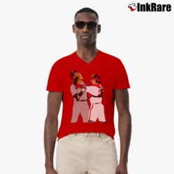 Men’s Boston Red Sox Jason Varitek Alex Rodriguez Brawl V-Neck Tee in red | Sharp, Breathable, Everyday Staple