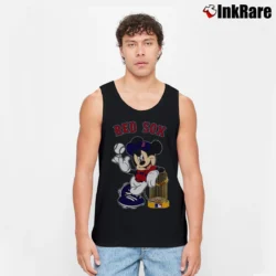 Men’s Boston Red Sox Mickey Mouse Baseball Logo Tank Top in black | Breathable, Active-Friendly Design