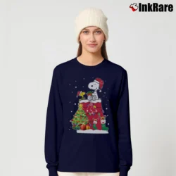 Women’s Boston Red Sox Snoopy Woodstock Christmas Long-Sleeve Top in navy | Sleek, Versatile, All-Season