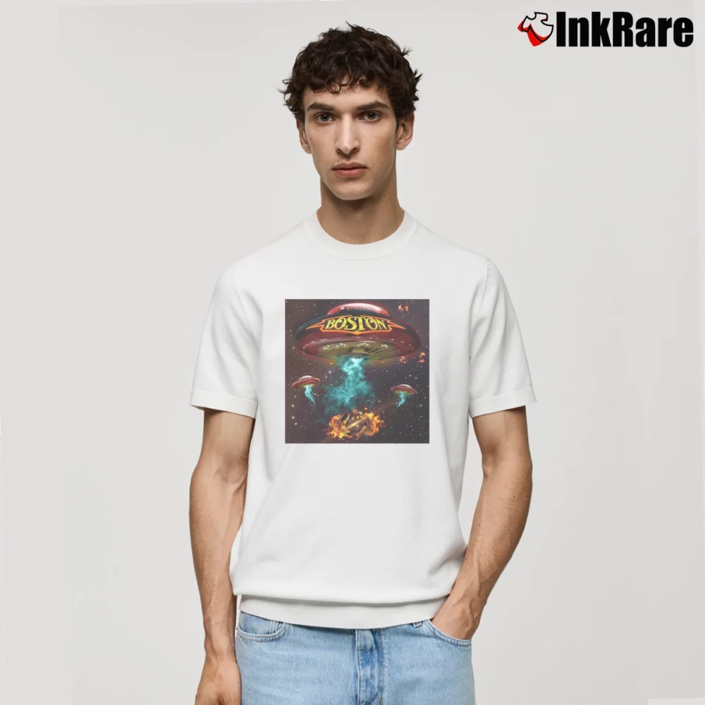 Men’s Boston Rock Album Classic T-Shirt in white | Soft, Breathable Everyday Wear