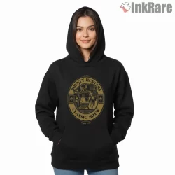 Bounty Hunter Classic Brew Vintage Emblem Shirt on black hoodie for women graphic tee