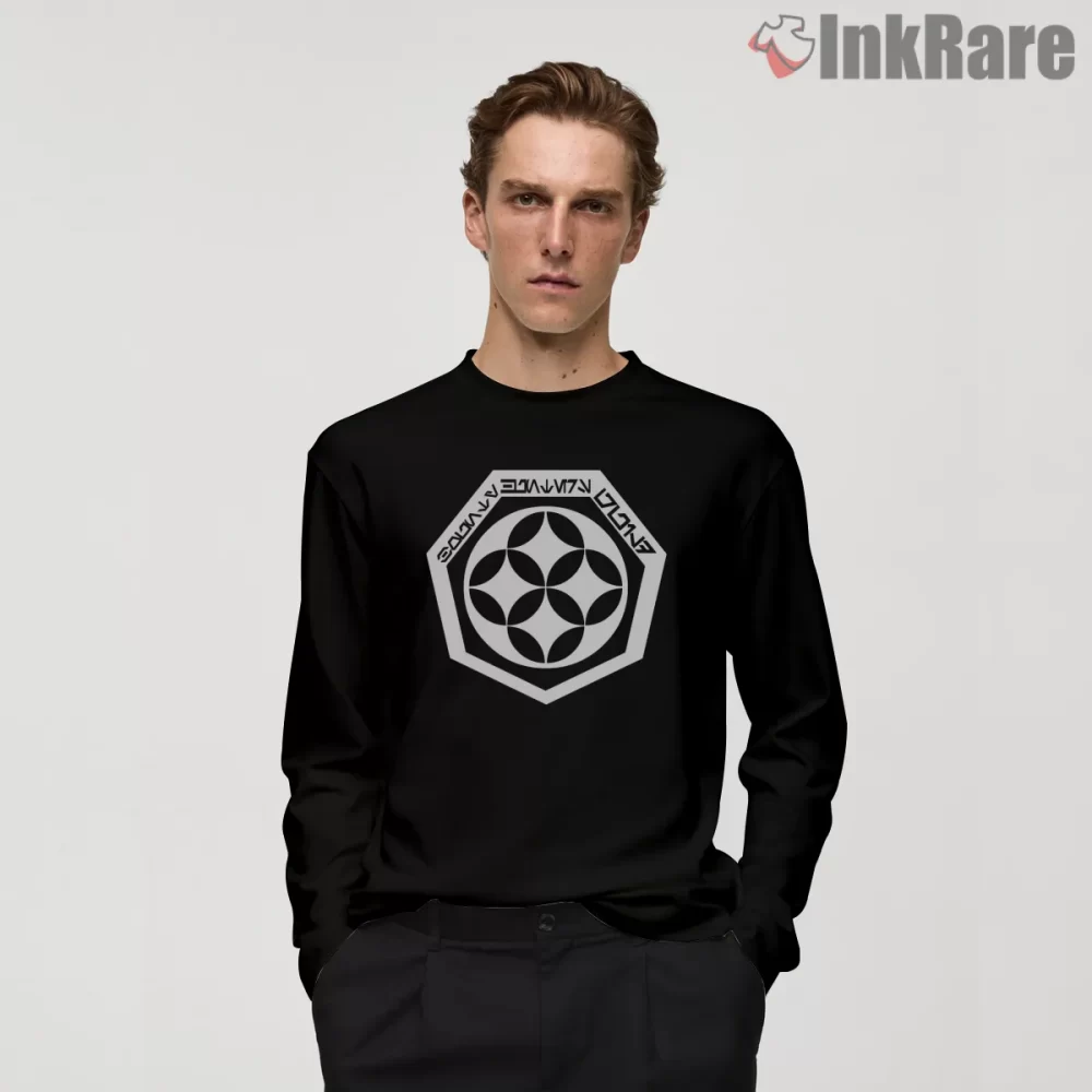 Bounty Hunters Guild Symbol Emblem Shirt on black long sleeve shirt for men graphic tee