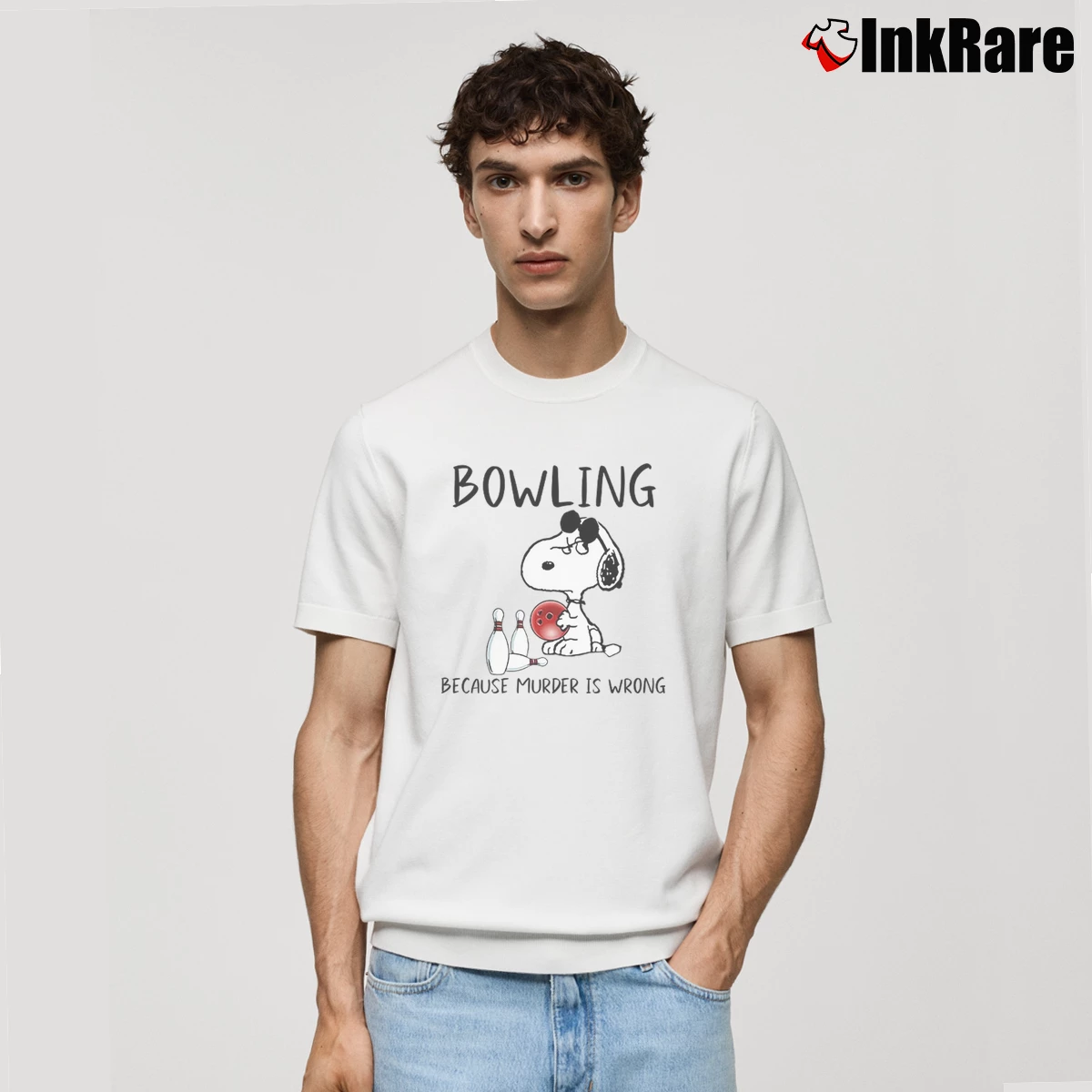 Bowling Because Murder Is Wrong Grumpy Snoopy For Bowling Lover Men’s Classic Tee in white – Premium Comfort Men’s Bowling Because Murder Is Wrong Grumpy Snoopy For Bowling Lover Classic T-Shirt in white | Soft, Breathable Everyday Wear