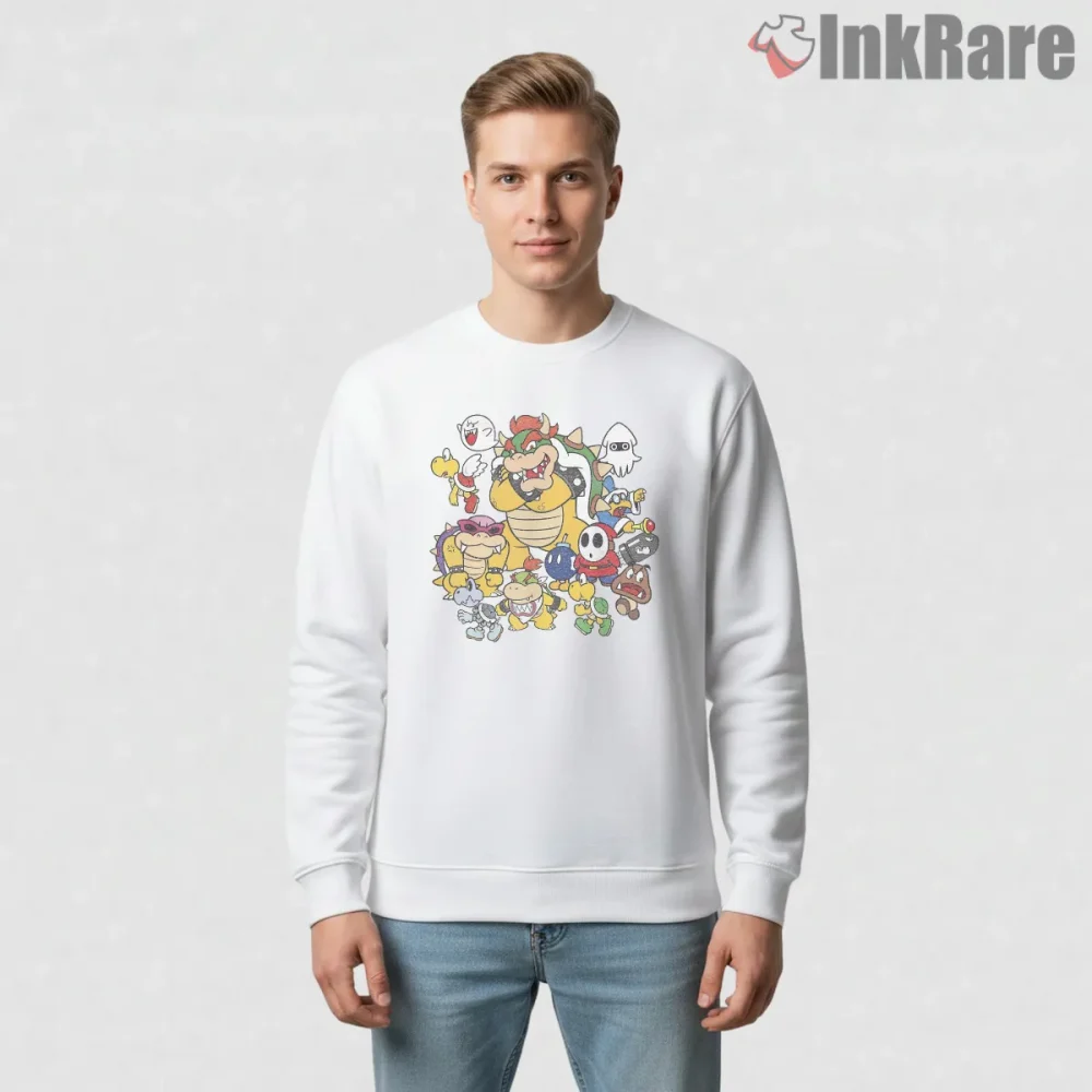 Bowser Enemy Squad Cartoon Villain Group Mario Shirt on graphic shirt for men graphic tee