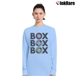 Women’s box box f1 tyre for Formula 1 Racing Fans Long-Sleeve Top in light blue | Sleek, Versatile, All-Season