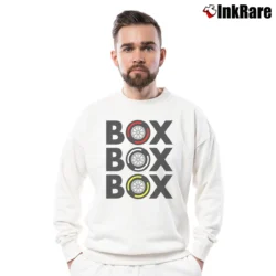 Men’s box box f1 tyre for Formula 1 Racing Fans Crewneck Sweatshirt in white | Cozy Fabric, Clean Style