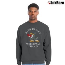 Men’s Boxing Eagle Back To Back World War Champs Champions Funny Crewneck Sweatshirt in charcoal | Cozy Fabric, Clean Style