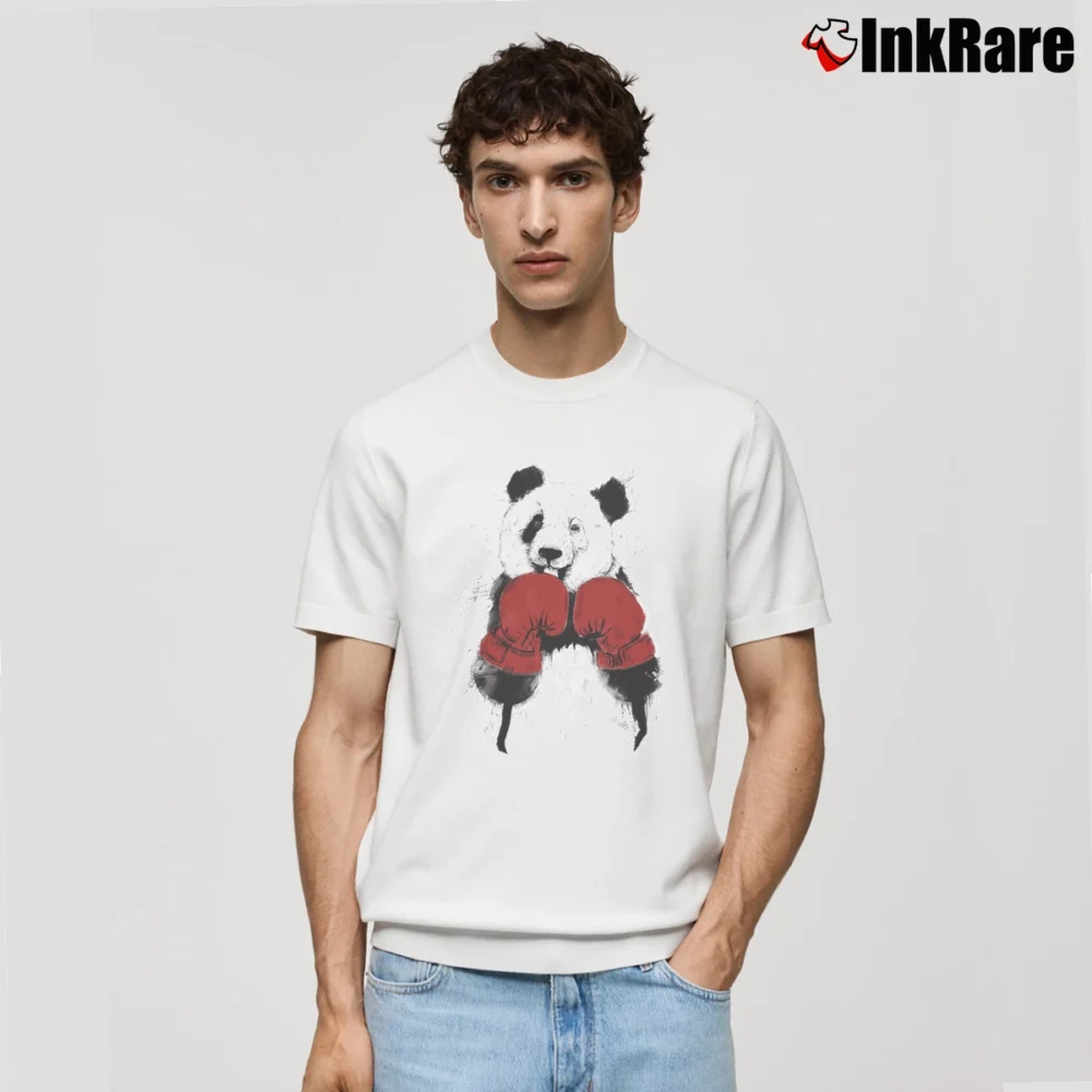 Men’s Boxing Panda Bear Graphic Classic T-Shirt in white | Soft, Breathable Everyday Wear